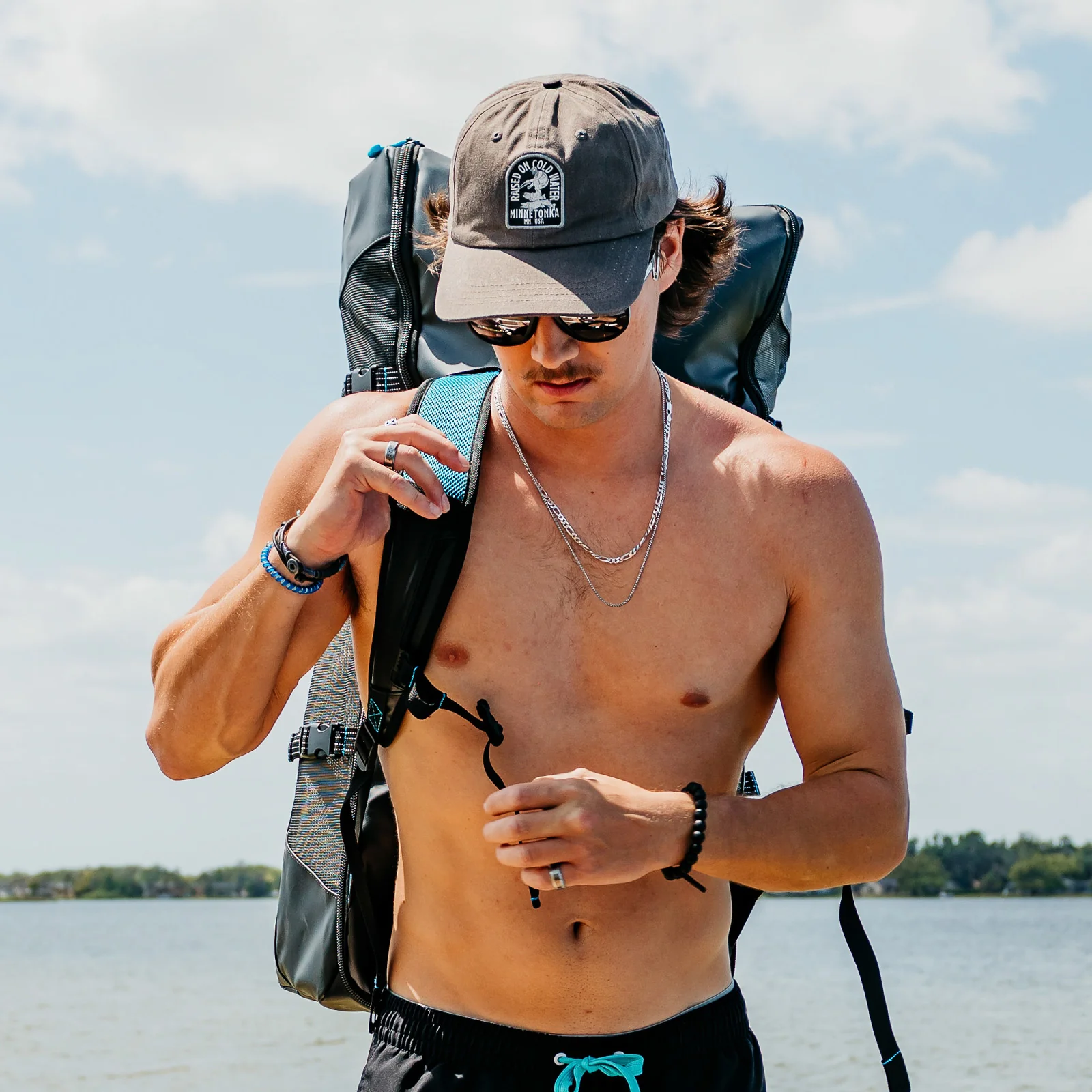 Six Panel Waxed Canvas Dad Hat | Raised on Cold Water - Image 3