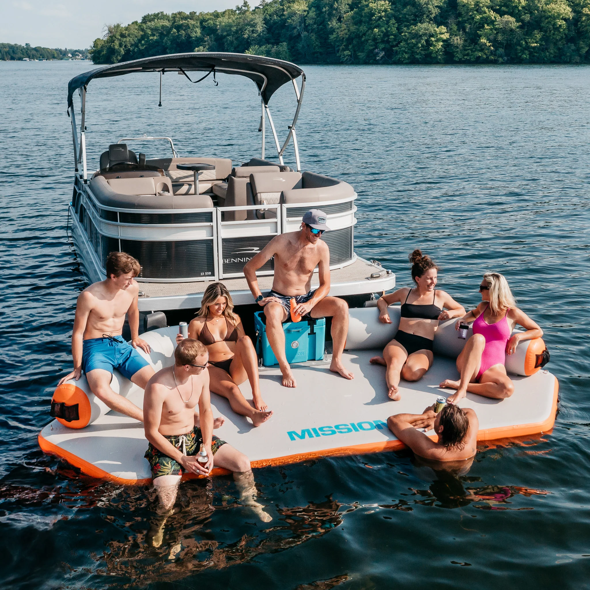 REEF DECK | Inflatable Swim Platform & Lounger | Connects to Pontoon - Image 12
