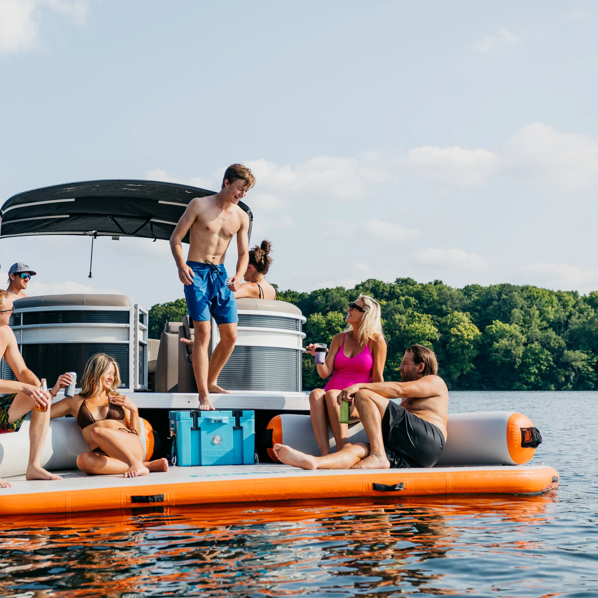 REEF DECK | Inflatable Swim Platform & Lounger | Connects to Pontoon - Image 14